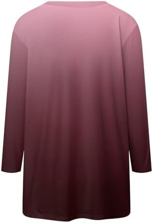 3/4 Length Sleeve Womens Tops Casual Loose Fit T Shirts Cute Solid Three Quarter Length Tunic Tops