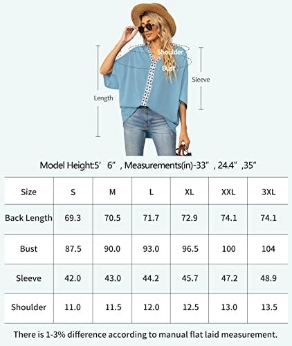 Women Short Sleeve V Neck Soft Chiffon Blouse