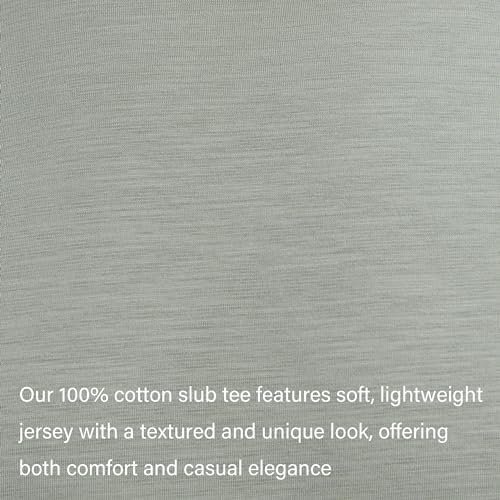 Men's Curved Hem 100% Slub Cotton T-Shirt Premium Casual Stylish Soft Tee